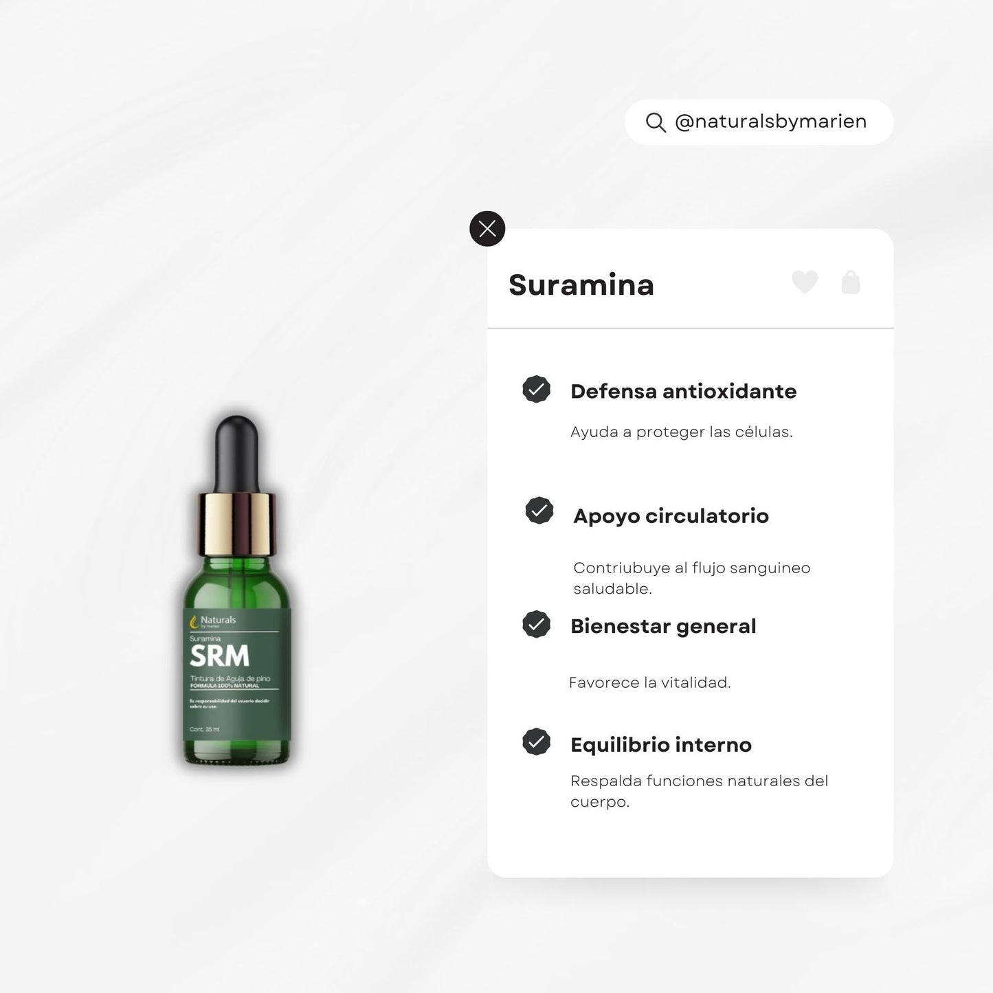 SURAMINA Tintura de aguja de pino Gotero 30ml Distribuidor