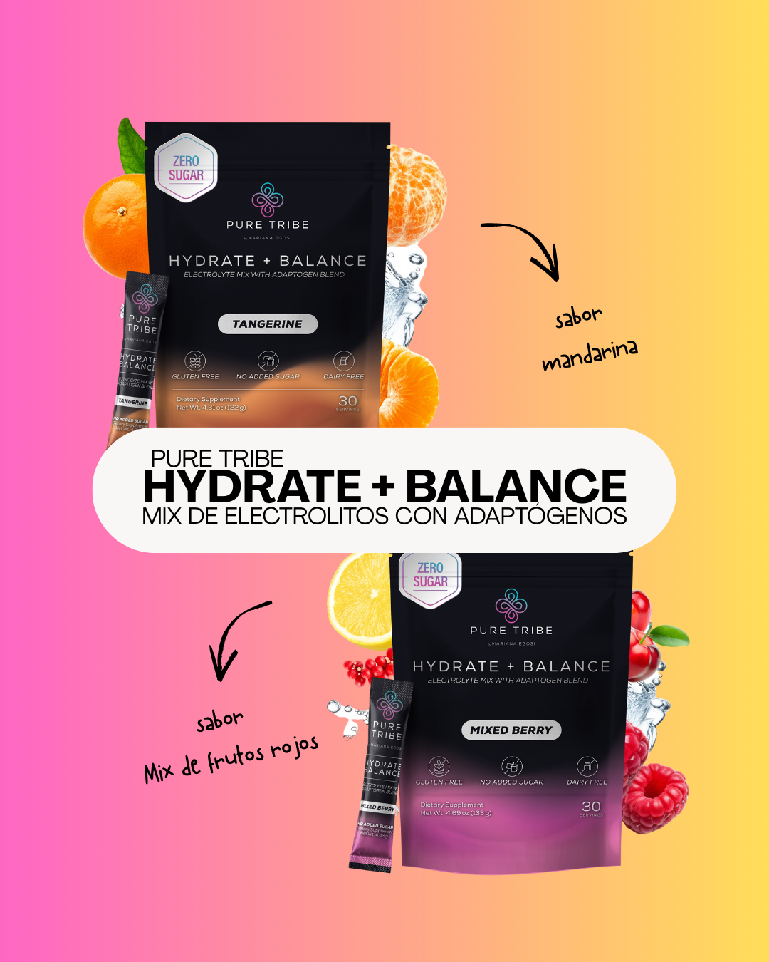Electrolitos Pure Tribe Hydrate + Balance 30 Sobres Distribuidor