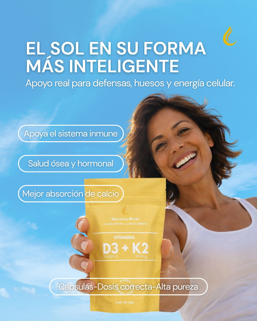 Vitamina D3 + K2 60 caps.