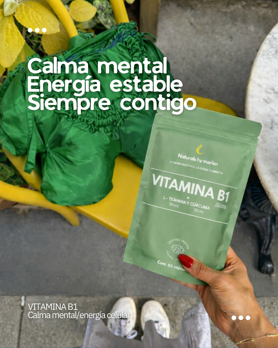 Vitamina B1 + L Teanina y Cúrcuma Cápsulas (60 cápsulas)